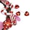 Red and White Candies and Hearts Valentine's Day Wreath 16" Unlit